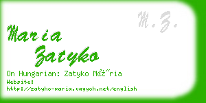 maria zatyko business card